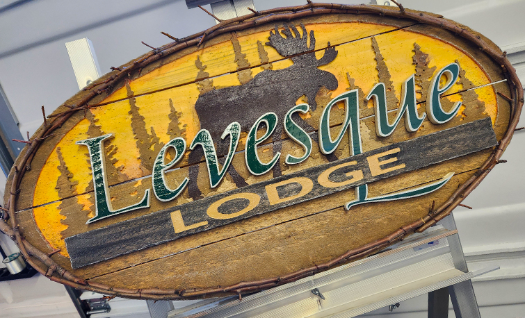 Hand-Painted, Hand-Crafted Solid Wood Lodge Sign